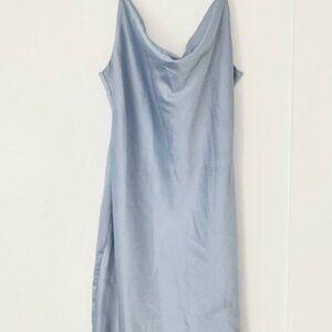 Urban Outfitters Blue Mini Satin Slip Dress